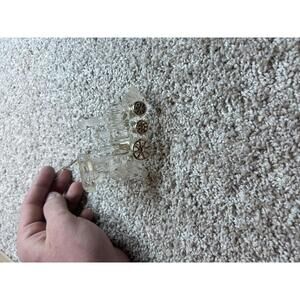 Vintage Clear plastic Glass Train Ornament with Gold Accents